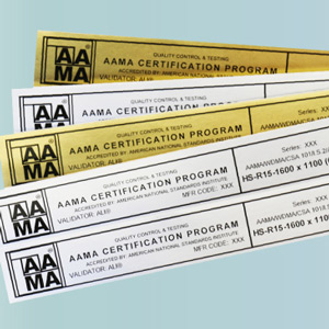 AAMA Certification Program Labels