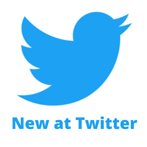Twitter logo with new at Twitter text
