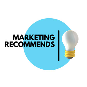 lightbulb with Marketing Recommends text
