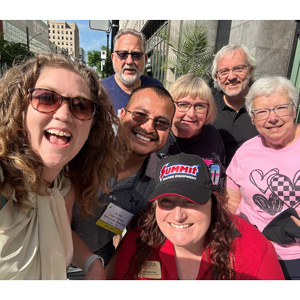 scavenger hunt group photo, seven individuals