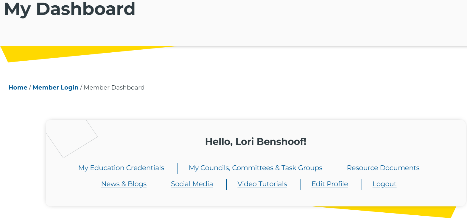 FGIA member dashboard quick links