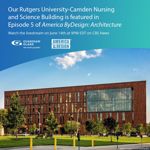 Rutgers University-Camden Nursing and Science Building featured in Episode 5 of America ByDesign: Architecture streaming ad