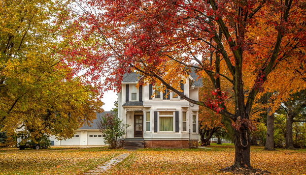 residential home in fall