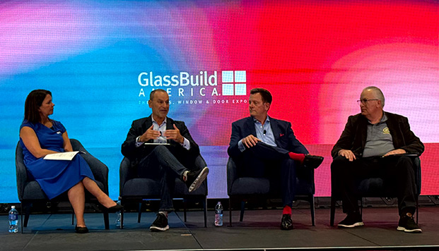 Janice Yglesias and panelists at GlassBuild America